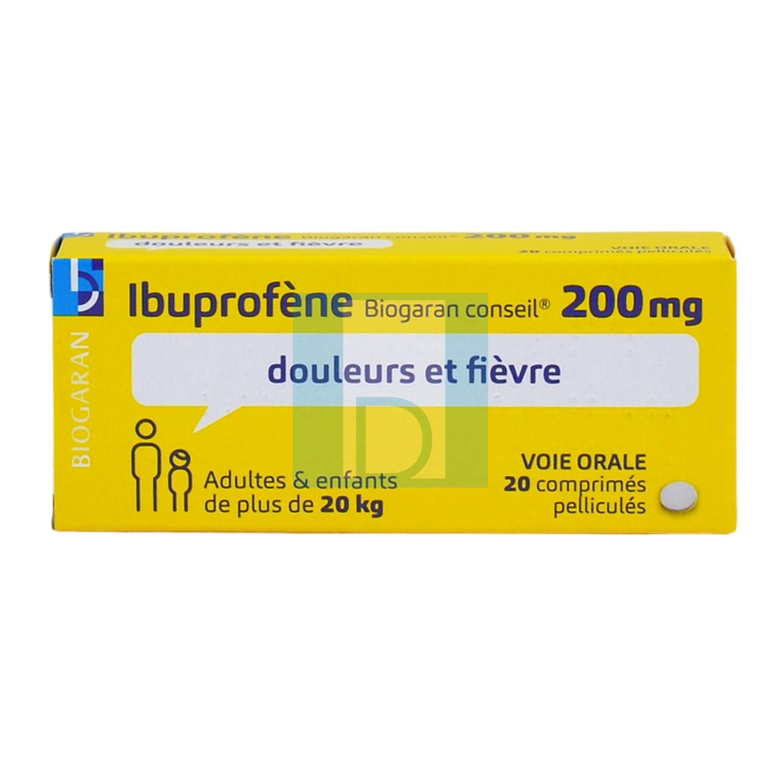 IBUPROFENE BIOGARAN 200 mg 20 comprimés pelliculés Voie Orale  image 4