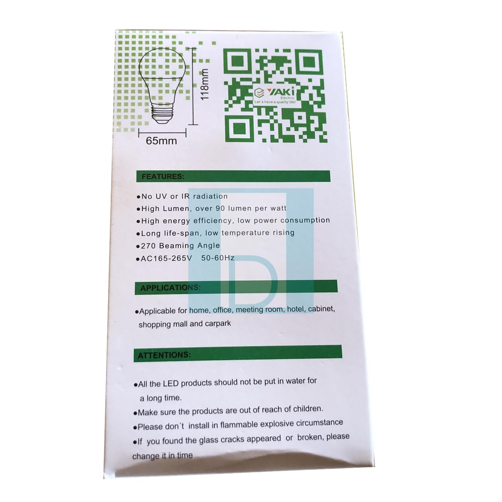 Ampoule YAKI 9w 220V LED BULB E27, YAKI Electronic ampoule  image 5