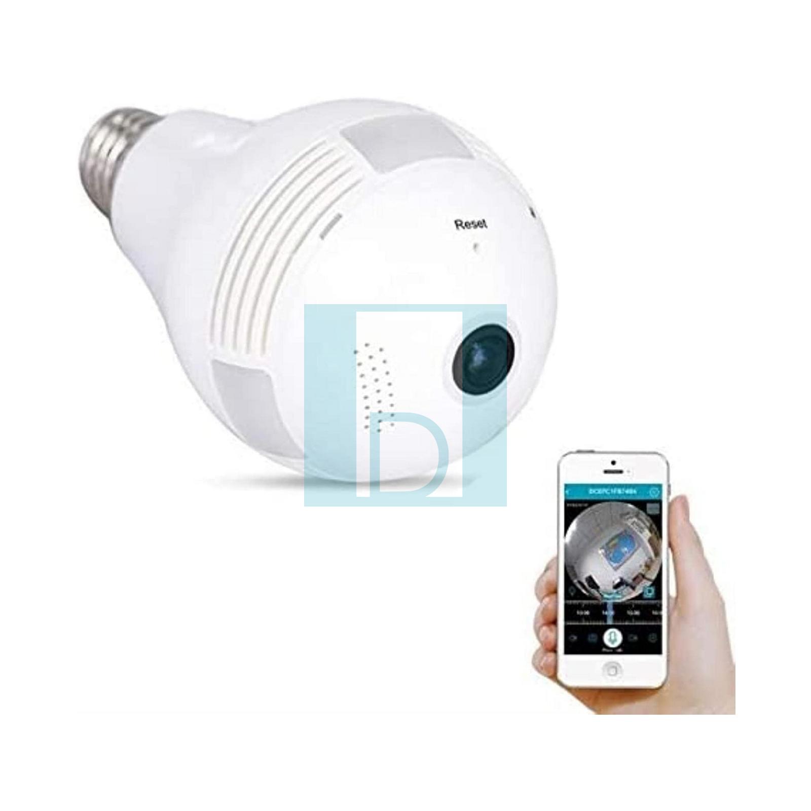 Ampoule Caméra de Surveillance Panoramique WiFi 360 degrés HD 1080P capable de surveillance  toute la pièce, ampoule LED intelligente Contrôlable en distance avec votre smartphone   image 2