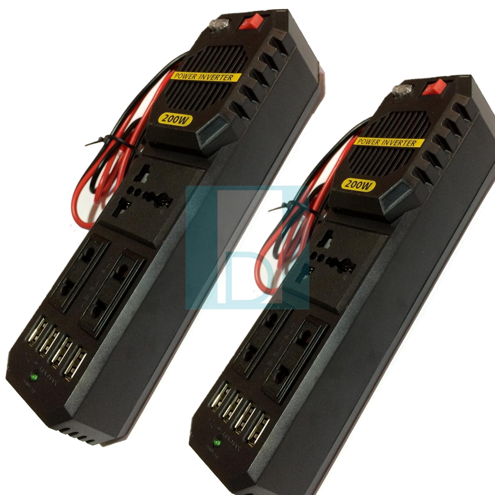 Onduleur panneau Solaire 12V 200W POWER INVERTER 200W 4XUSB 3 prises x2pcs  image 4